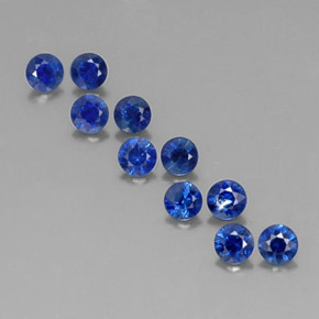 Pedras preciosas de safira azul natural de  ct, corte redondo, VVS-VS
