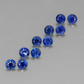 Pedras preciosas de safira azul natural de  ct, corte redondo, VVS-VS