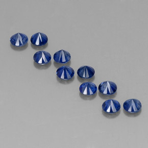 Pedras preciosas de safira azul natural de  ct, corte redondo, VVS-VS