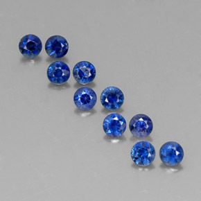 Pedras preciosas de safira azul natural de  ct, corte redondo, VVS-VS