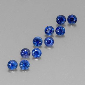 Pedras preciosas de safira azul natural de  ct, corte redondo, VVS-VS