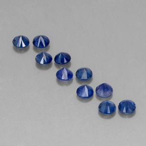 Pedras preciosas de safira azul natural de  ct, corte redondo, VVS-VS