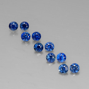 Pedras preciosas de safira azul natural de  ct, corte redondo, VVS-VS