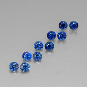 Pedras preciosas de safira azul natural de  ct, corte redondo, VVS-VS