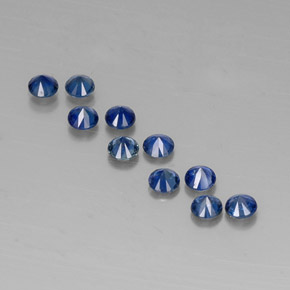 Pedras preciosas de safira azul natural de  ct, corte redondo, VVS-VS