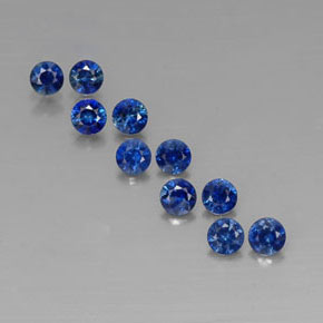 Pedras preciosas de safira azul natural de  ct, corte redondo, VVS-VS