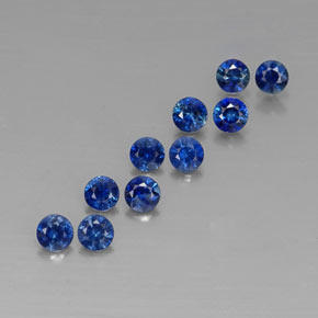 Pedras preciosas de safira azul natural de  ct, corte redondo, VVS-VS