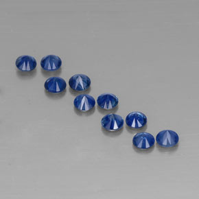 Pedras preciosas de safira azul natural de  ct, corte redondo, VVS-VS