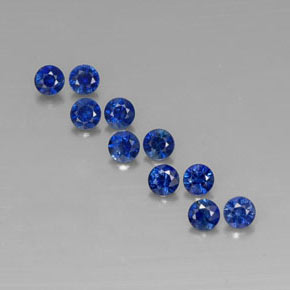 Pedras preciosas de safira azul natural de  ct, corte redondo, VVS-VS