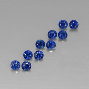 Pedras preciosas de safira azul natural de  ct, corte redondo, VVS-VS