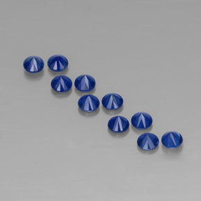 Pedras preciosas de safira azul natural de  ct, corte redondo, VVS-VS