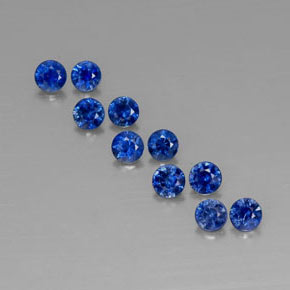 Pedras preciosas de safira azul natural de  ct, corte redondo, VVS-VS