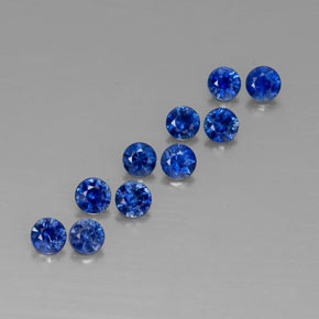 Pedras preciosas de safira azul natural de  ct, corte redondo, VVS-VS