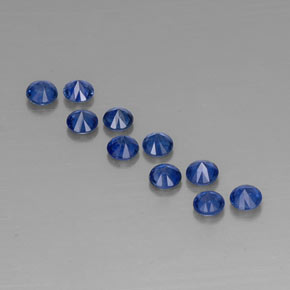 Pedras preciosas de safira azul natural de  ct, corte redondo, VVS-VS