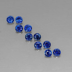 Pedras preciosas de safira azul natural de  ct, corte redondo, VVS-VS