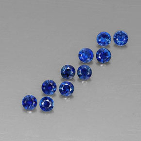 Pedras preciosas de safira azul natural de  ct, corte redondo, VVS-VS