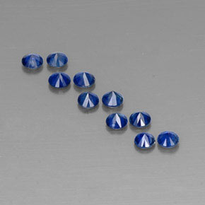 Pedras preciosas de safira azul natural de  ct, corte redondo, VVS-VS