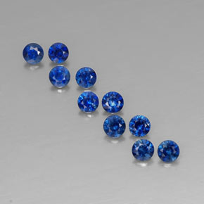Pedras preciosas de safira azul natural de  ct, corte redondo, VVS-VS