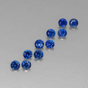 Pedras preciosas de safira azul natural de  ct, corte redondo, VVS-VS
