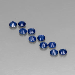 Pedras preciosas de safira azul natural de  ct, corte redondo, VVS-VS