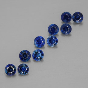 Pedras preciosas de safira azul natural de  ct, corte redondo, VVS-VS