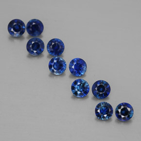 Pedras preciosas de safira azul natural de  ct, corte redondo, VVS-VS