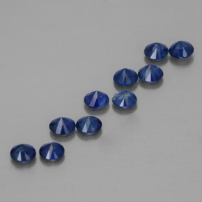 Pedras preciosas de safira azul natural de  ct, corte redondo, VVS-VS