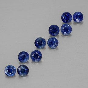 Pedras preciosas de safira azul natural de  ct, corte redondo, VVS-VS
