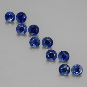 Pedras preciosas de safira azul natural de  ct, corte redondo, VVS-VS