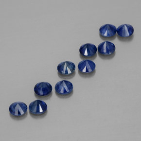Pedras preciosas de safira azul natural de  ct, corte redondo, VVS-VS