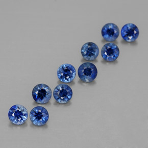 Pedras preciosas de safira azul natural de  ct, corte redondo, VVS-VS