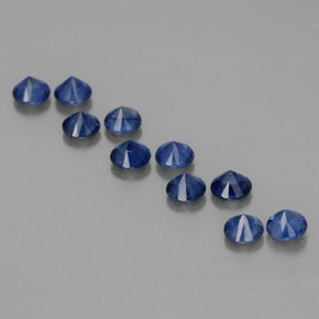 Pedras preciosas de safira azul natural de  ct, corte redondo, VVS-VS