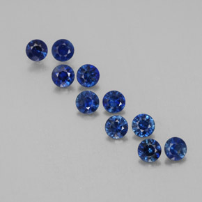 Pedras preciosas de safira azul natural de  ct, corte redondo, VVS-VS