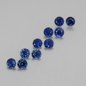 Pedras preciosas de safira azul natural de  ct, corte redondo, VVS-VS