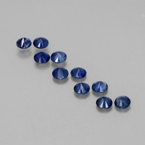 Pedras preciosas de safira azul natural de  ct, corte redondo, VVS-VS