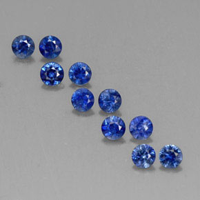Pedras preciosas de safira azul natural de  ct, corte redondo, VVS-VS