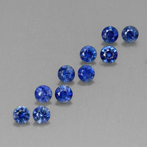 Pedras preciosas de safira azul natural de  ct, corte redondo, VVS-VS