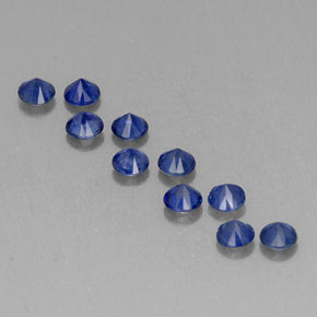 Pedras preciosas de safira azul natural de  ct, corte redondo, VVS-VS