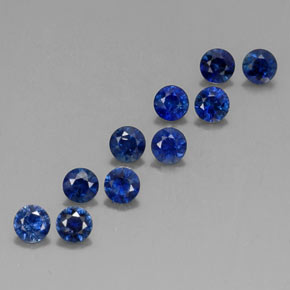Pedras preciosas de safira azul natural de  ct, corte redondo, VVS-VS