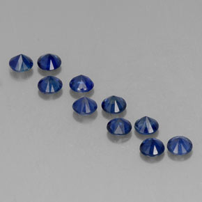 Pedras preciosas de safira azul natural de  ct, corte redondo, VVS-VS