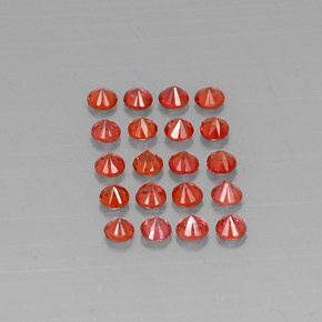 Pedras preciosas de safira laranja natural de  ct, corte redondo, VVS-VS