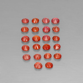 Pedras preciosas de safira laranja natural de  ct, corte redondo, VVS-VS