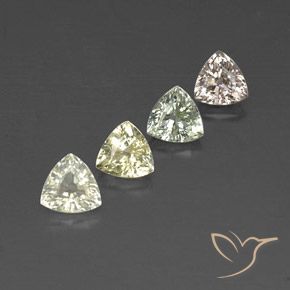 Pedras preciosas de safira multicolorido natural de 2,67 ct, trillion, VVS-VS