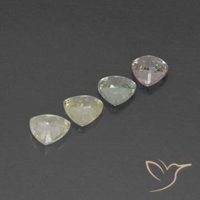 Pedras preciosas de safira multicolorido natural de 2,67 ct, trillion, VVS-VS