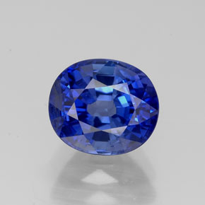 Safira azul natural 2,41ct, corte oval, VS
