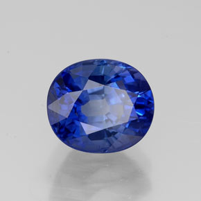 Safira azul natural 2,41ct, corte oval, VS