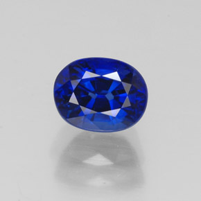 Safira azul natural 1,28ct, corte oval, VVS