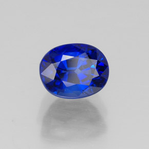 Safira azul natural 1,28ct, corte oval, VVS
