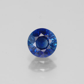 Safira azul natural 0,73ct, corte redondo, VS