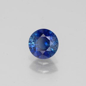 Safira azul natural 0,73ct, corte redondo, VS